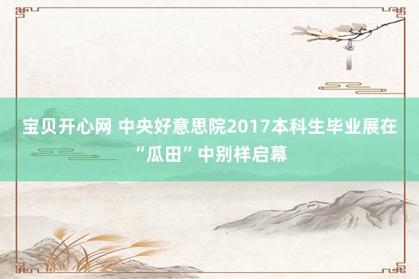 宝贝开心网 中央好意思院2017本科生毕业展在“瓜田”中别样启幕