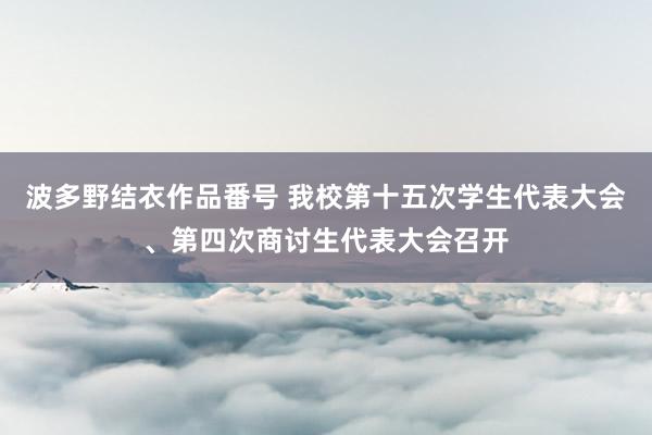 波多野结衣作品番号 我校第十五次学生代表大会、第四次商讨生代表大会召开