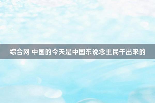 综合网 中国的今天是中国东说念主民干出来的